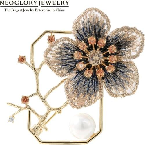 NEOGLORY Flower Brooches For Clothes