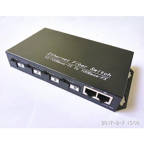 100m 4F2E single fiber 2x 100m RJ45 25km 4 fiber ports 2 ethernet ports fiber media converter ethernet switch 1 Piece