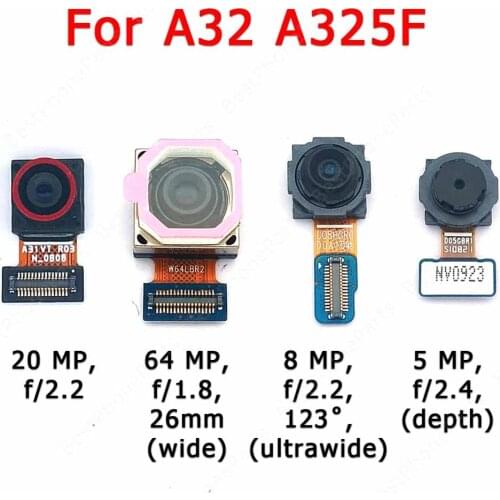 Original Front Back Camera For Samsung Galaxy A32 A325F Selfie Rear Small Facing Frontal Camera Module Flex Repair Spare Parts