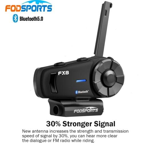 Fodsports FX8 Motorcycle Helmet Group Intercom Wireless Bluetooth Headset Waterproof Multi Interphone Intercomunicador Moto FM