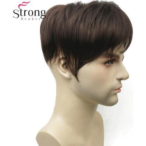 StrongBeauty Mens Wig Toupee Synthetic hair short Toupe Hair Extensions Hair Piece COLOUR CHOICES