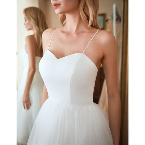 Lorie Wedding Dress Spaghetti Straps Lace Up A-line Bride Dress White Ivory Sample Vestido De Casamento Custom Made Size