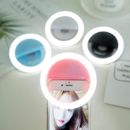8.5cm 2019 LED Portable Rechargeable Photography Flash Light Up Selfie Luminous Lamp Phone Ring light Night video light