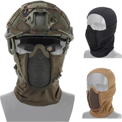 Tactical Headgear Mask Full Face Mask Hunting Headgear Balaclava Mesh Mask Paintball Protective Mask CS Shadow Fighter Headgear