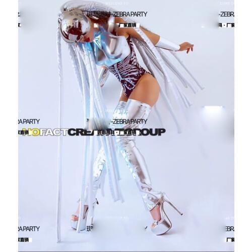 Dance wear Futuristic female warrior Technology gogo nightclub bar stage party girl costume