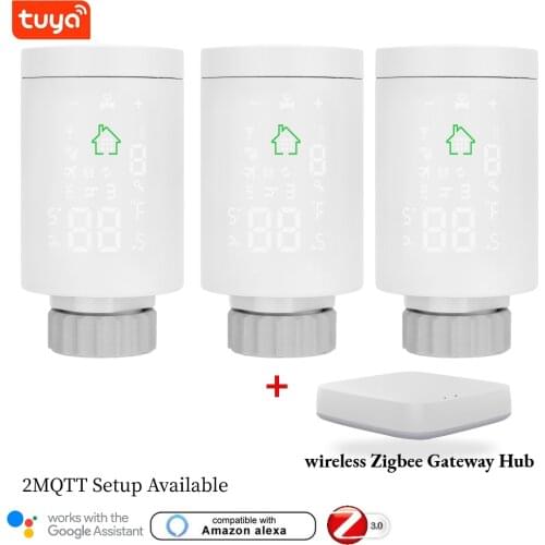 Tuya ZigBee3.0 Smart Radiator Actuator Programmable Thermostatic Radiator Valve Temperature Controller 2MQTT Setup With Alexa