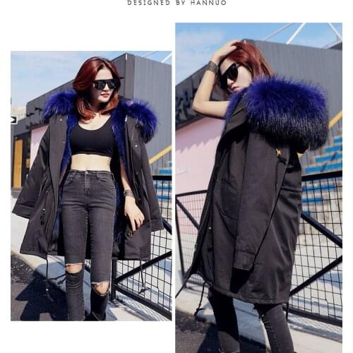 Real Fur Coat Women Winter Parka Natural Raccoon Fur Overcoats Female Warm Long Jacket Outwear Tops manteau femme hiver LX2423