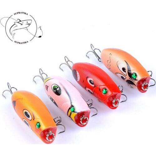 1Pcs Floating Crankbait Popper Lure Sea Fishing Baits with 8# Hooks 6cm/10.4g Artificial Isca for Fishing Tackle Accessories