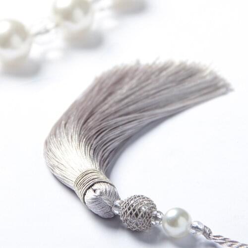 1Pc Beaded Fringe Trim 25cm Handmade Tassels Key Accessories for Jewelry DIY Bag Earrings Making Home Living Room Decorative