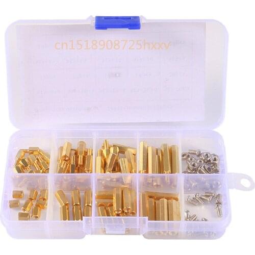 120pcs/box M3 Male Female Brass Hex Column Standoff Support Spacer Pillar M3 Screw Nut Fit For PCB Board