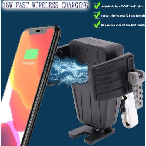 15W Fast Wireless Charging Navigation Support Bracket GPS Phone Holder For HONDA Kawasaki Yamaha Suzuki Indian Gold Wing GL1800