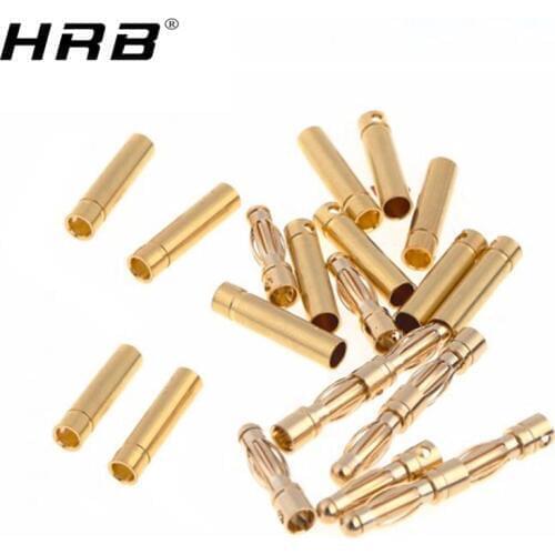 2PCS Amass Banana Plug 2mm 3mm 3.5mm 4mm 5mm 5.5mm 6mm 6.5mm 8mm Female Male Connectors Bullet Gold Plated Copper Head RC Parts