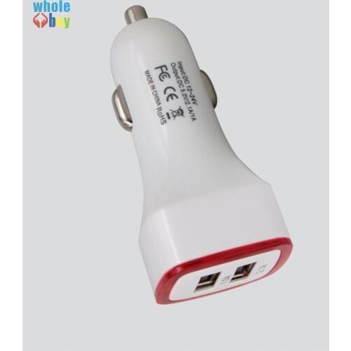 200pcs/lot High quality Mini Micro Auto Universal Dual 2 Port USB Car Charger For iPhone iPad iPod 2.1A Car Charger Adapter