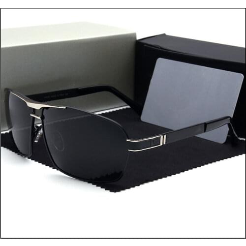 2021 Fashion brand mens Mercede sunglasses light color square metal uv400 polarized sunglasses driving retro