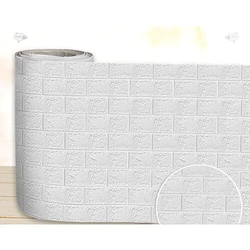 3D Self-adhesive Solid Wallpaper 70cm*1m Continuous Brick Waterproof Wallpanel Modern Bedroom Livingroom Background Room Decor
