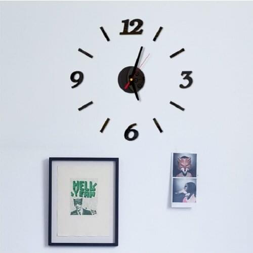 3D DIY Acrylic Mirror Stickers Mini Home Wall Clock for Home Decoration Living Room Quartz Needle Self Adhesive Hanging Watch