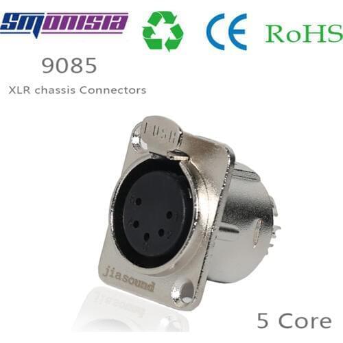 Smonisia 50pcs High Quality XLR Female Socket 5Pins Audio Balance Connector Plug