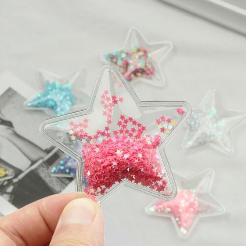 7pcs/lot Children DIY Hair Accessories Novelty Kids Plastic Soft Transparent Handmade Supplies Star Heart Crown Scrap Design