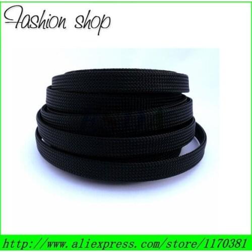 Free shipping 10m/Lot 10mm Black High Tensile Cut and Abrasion Resistant Expandable Braided Sleeving