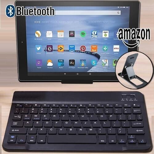 Wireless Bluetooth Keyboard for Amazon Kindle Fire HD 8.9"/Fire HD 10 2015 2017 Tablet for IOS Android Tablets Windows+Bracket