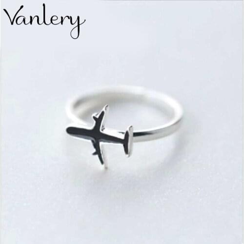 Bohemian Vintage Big Black Airplane Rings For Women Lady Men Antique Knuckle Rings Boho Jewelry Anillos