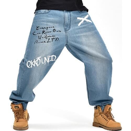 30-46 Plus Size Men Korean Fashoin Blue Jeans 2021 Vintage Straight Pants Harajuku Jeans Baggy Wide Jeans High Quality Denim