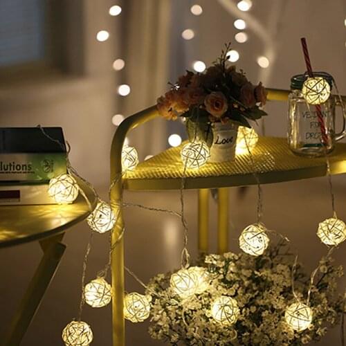 10/20/40 Ball Sepak Takraw Lights Garlands Fence Beach Bar Wedding Christmas Party Decoration String Powered LED Lights Outdoor