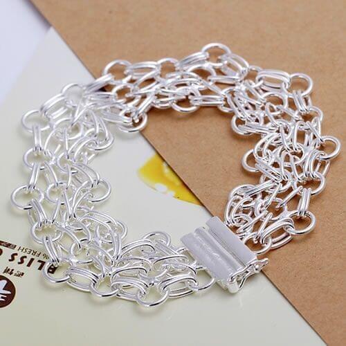 H013 925 Delicate Silver Color Bracelets For Women Charm Fashion Jewelry Web Ladder Bracelet /acjaitqa Aupajlwa