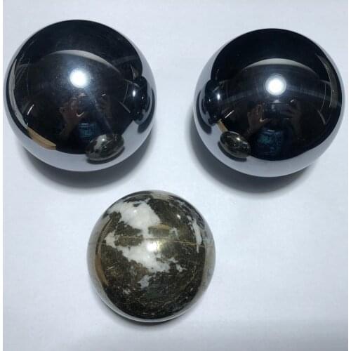 Natural Hematite And Pyrite Hand-Polished Sphere Chakra Healing Reiki Crystal Home Decoration Stone Handicraft Decoration Sphere