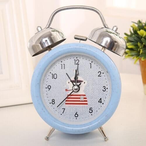 Classic Vintage Bedside Mute Student Silent Bell Alarm Clock Lazy Bedside Desk Clock Gift for Students Office Table Clock