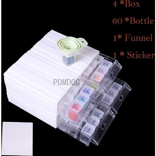 Diamond Painting 60 Grids Storage Container 1/2/4 Boxes Drawers for 5d Diamond Painting Accessories with Individual Bottle
