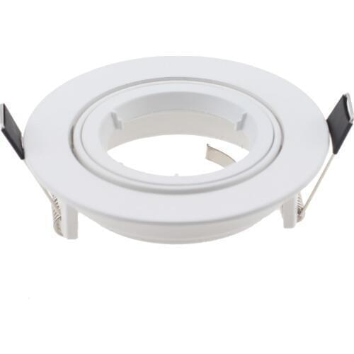 Round White Adjustable Ceiling Bases Halogen Bracket Cup Aluminum LED Downlight GU10 MR16