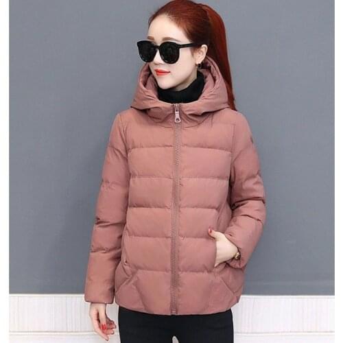 2020 New Autumn And Winter Jacket Parka Womens Clothes Large Size Loose Wild Hooded Womens Cotton Jacket Short Female Coat