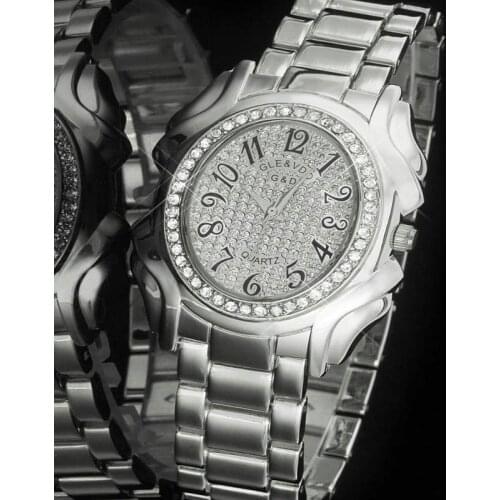 2019vWatch G&D Quartz Watch Women Analog Wristwatches Bling Crystal Clocks Stainless Steel Watch Relogio Reloj