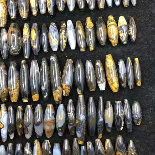 Meng dzi bead, nine-eyed stone shale dzi bead, sky eye totem, blue bottom accessories, DIY pendant wholesale, clear texture