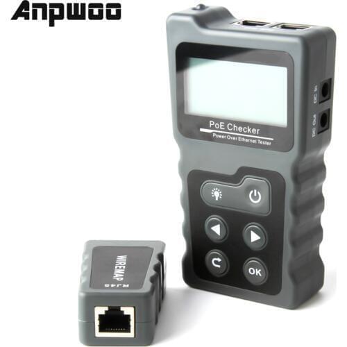 Multi-functional LCD Network Cable Tester Current Tester with Cable Tester PoE Checker Inline PoE Voltage rj45 lan tester tools