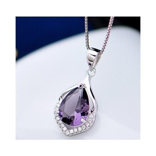 Fashion silver plated female natural crystal necklace pendant chain of clavicle exquisite jewelry accessories