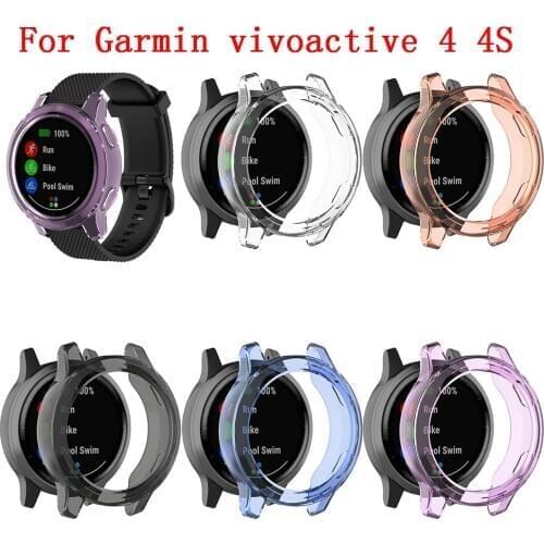 Soft TPU Protector Silicone Full Case Cover For Garmin vivoactive 4 4S Smart watch accessories Protective Shell vivoactive