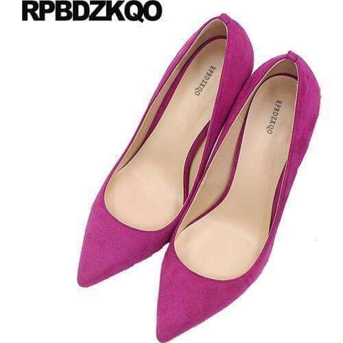 High heels ultra fetish scarpin pointed toe designer exotic dancer blue suede shoes women 12cm 5 inch 13 45 big size 12 44 pumps