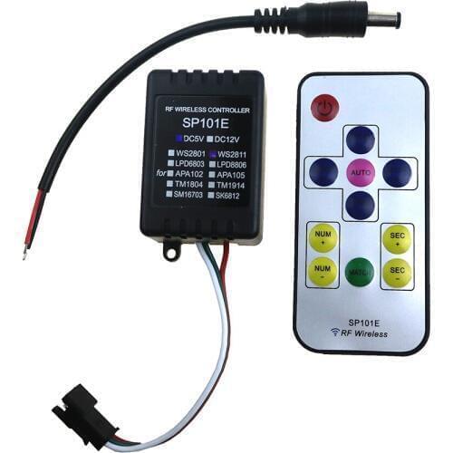 New RF Wireless RGB LED Controller 11 keys For WS2801 WS2811 WS2812B Digital led pixel module strip SP101E for dc5v dc12v