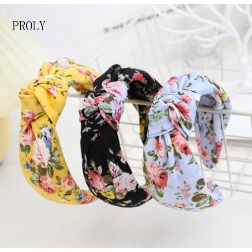 PROLY New Fashion Women Headband Center Knot Fresh Flower Hairband For Adult Casual Headwear Hair Accessories Wholesale