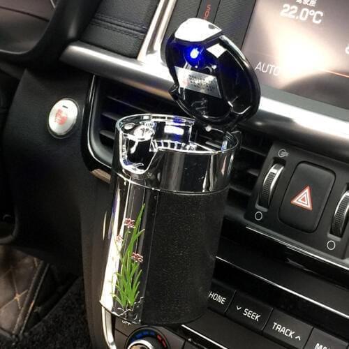 Universal Size High Quality Car Styling Floral Car Ashtray Ash Tray Storage Cup With LED For Most of Cars