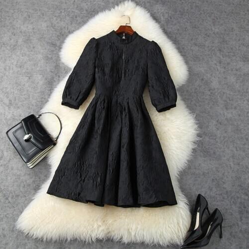 New Superior 2021 quality autumn Celebrities sexy dress Women winter Retro jacquard Party Dress xl Fashion lady princess dresses