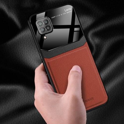 Shockproof Case For Samsung Galaxy A12 A42 M62 F62 Luxury Leather PU Mirror Glass Phone Back Cover For Samsung A32 A52 A72 Cases
