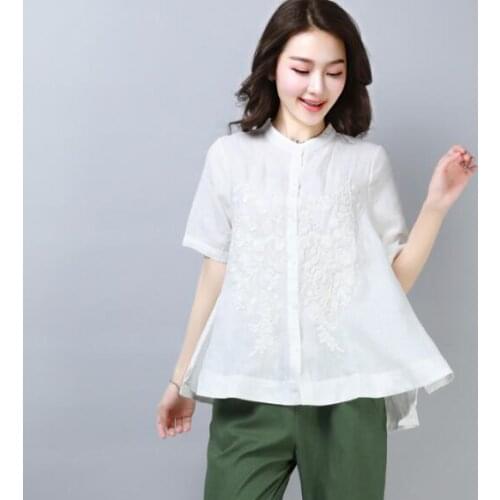 Ramie blended shirt,breathable shirt,loose shirt ,fashion t-shirt