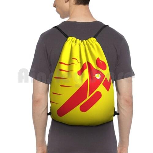 Flash Superhero Running Backpack Drawstring Bag Riding Climbing Gym Bag Flash Superhero Run Running Minimalist Geometric