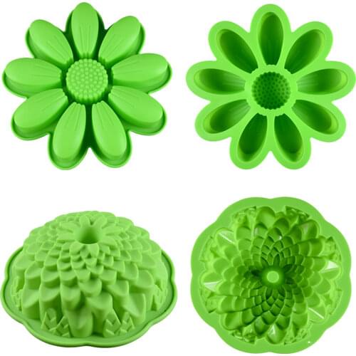 SILIKOLOVE 3D Baking Dishes Silicone Mould Baking Pan Cake molds Single Flower Round Shaped Bakeware Kitchen Accessories
