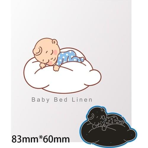 Cutting Dies Sleeping Baby Metal And Stamps Stencil For DIY Scrapbooking Photo Album Embossing Paper Card 83*60mm