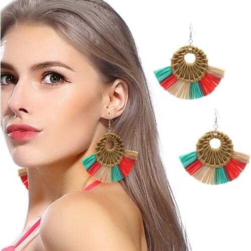 Match-Right Statement Ethnic Boho Earrings For Women Brincos Big Tassel Dangle Drop Earrings Pendant Female Jewelry SP884