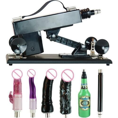 Female Sex Machine for Men and Women, Automatic Masturbation FuckmachineGun with Big Black Dildo Adult Massage Tool Sex Toys
